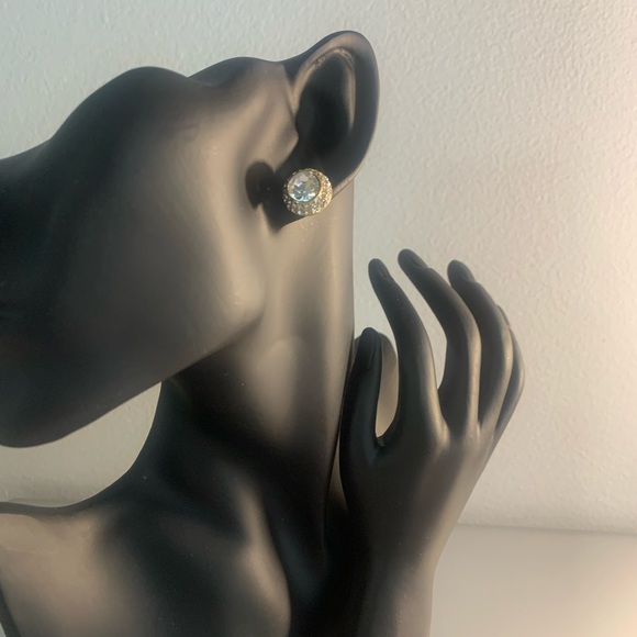 Clear Rhinestone Earrings - Picture 2 of 2